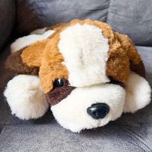 FAO Schwarz Puppet 90s St. Bernard Puppy Dog Plush Stuffed Animal 22" x 12"